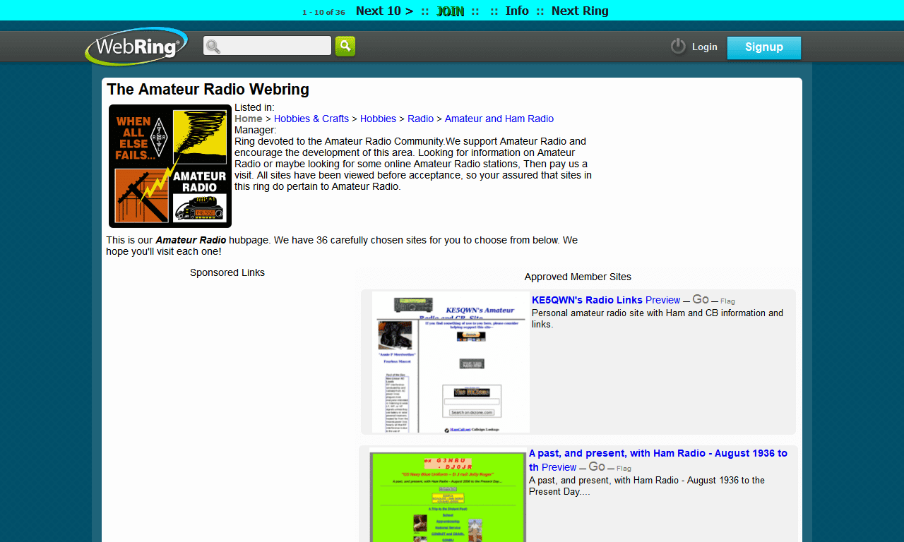 The Amateur Radio Webring - Ham Radio Stop Amateur Radio Directory